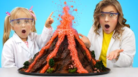 A Volcano ERUPTS in Alice’s House! Fun Science Experiments for Kids